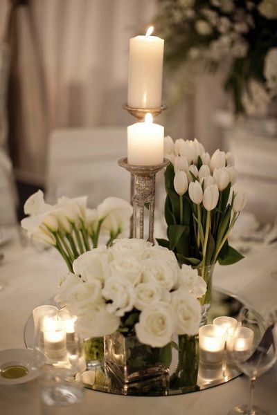στολισμο γάμου με λευκα λουλουδια