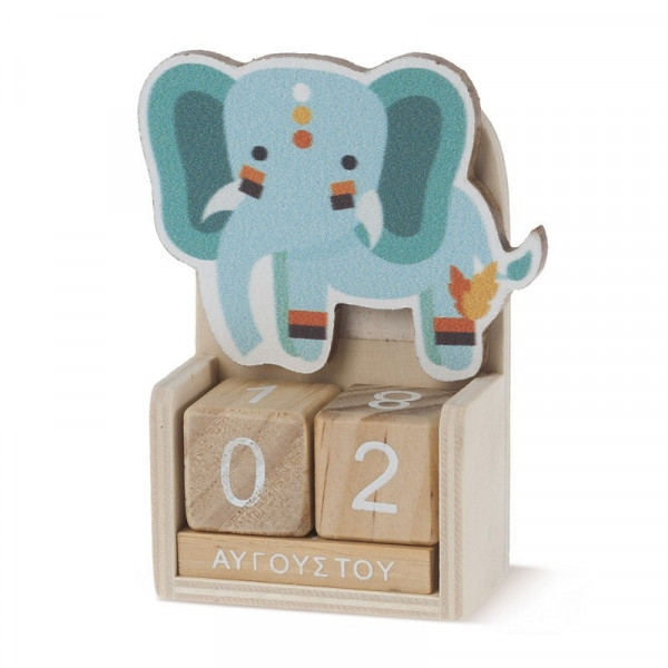 ξύλινο-ημερολόγιο-ελέφαντας-ethnic