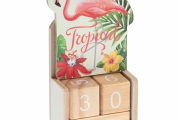 ξύλινο-ημερολόγιο-μπομπονιερα-flamingo