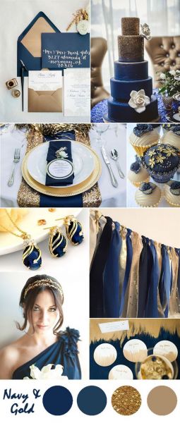 Μπλε και Χρυσό Wedding Decoration Elcreations