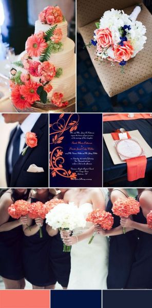 Μπλε & Κοραλί Wedding Decoration Elcreations