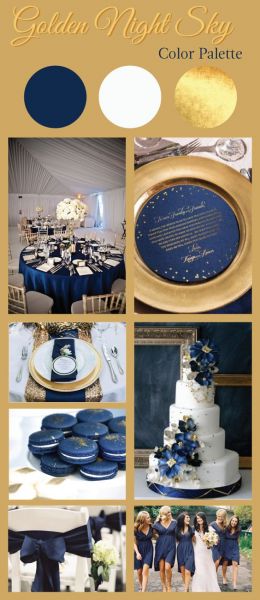 Μπλε και Χρυσό Wedding Decoration Elcreations